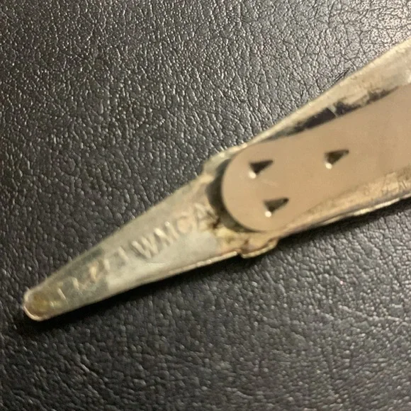 Antique Art Deco WMCA Dress clips green UV ACTIVE .. missing 2 stones - Picture 4 of 5